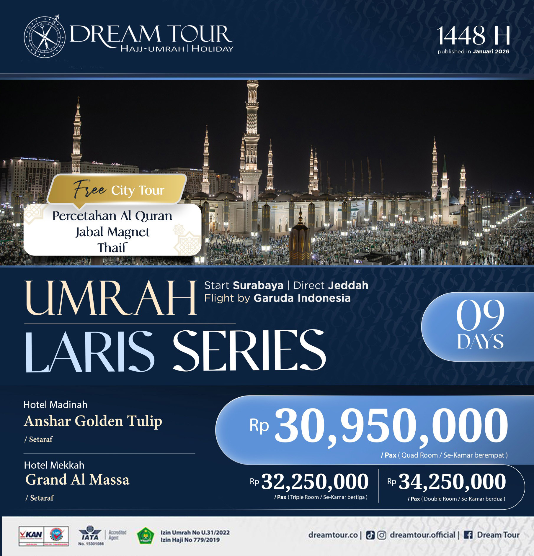 paket umroh, paket umroh 2019, umroh plus taif, umroh promo, umroh vip, dream tour, travel umroh, travel umroh terbaik, umroh exclusive, brosur umroh