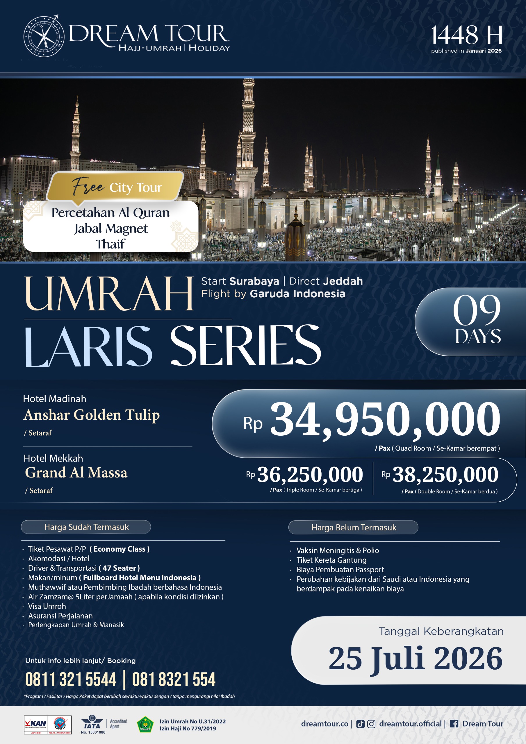 paket umroh, paket umroh 2019, umroh plus taif, umroh promo, umroh vip, dream tour, travel umroh, travel umroh terbaik, umroh exclusive, brosur umroh