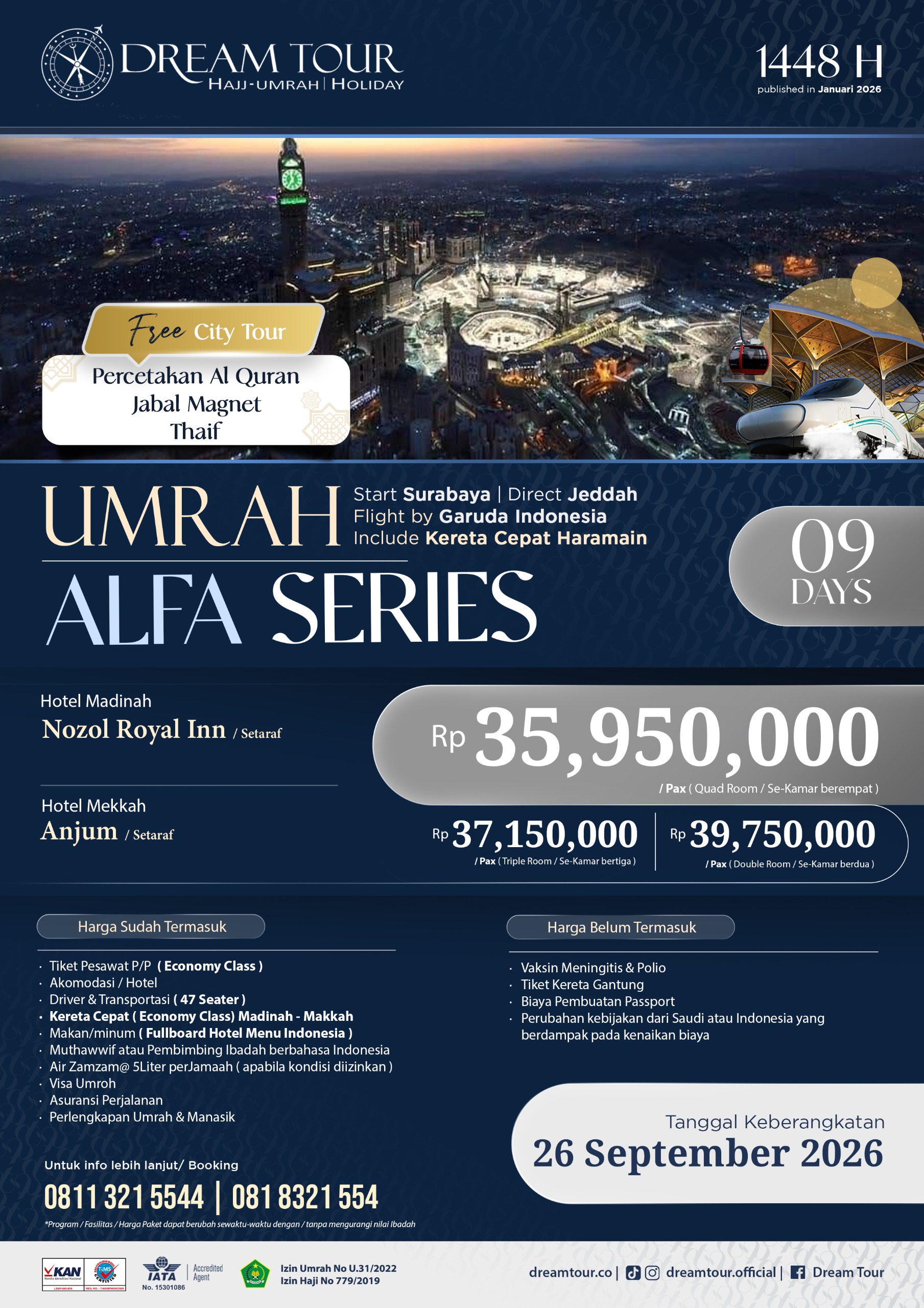paket umroh, paket umroh 2019, umroh plus taif, umroh promo, umroh vip, dream tour, travel umroh, travel umroh terbaik, umroh exclusive, brosur umroh