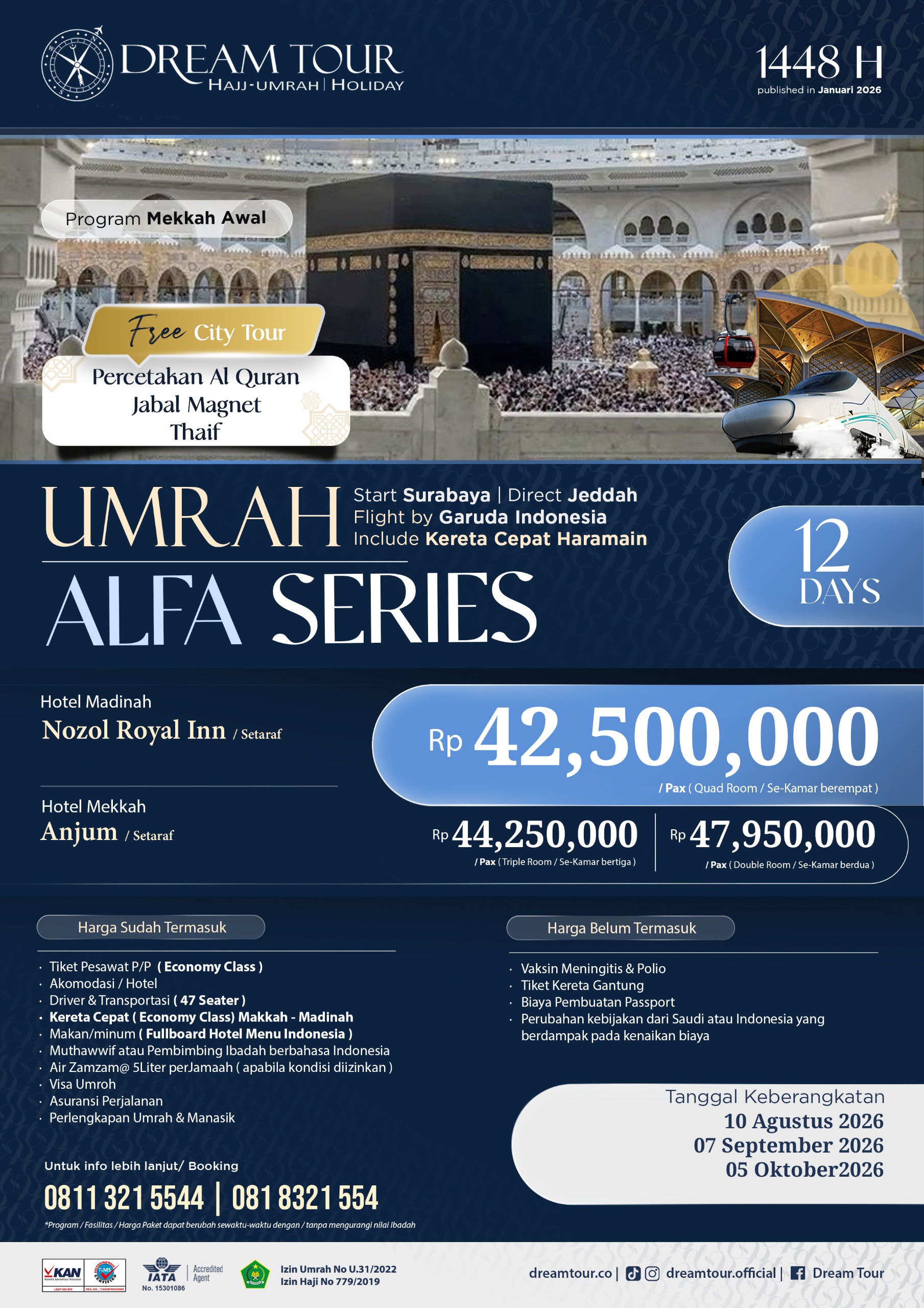 paket umroh, paket umroh 2019, umroh plus taif, umroh promo, umroh vip, dream tour, travel umroh, travel umroh terbaik, umroh exclusive, brosur umroh
