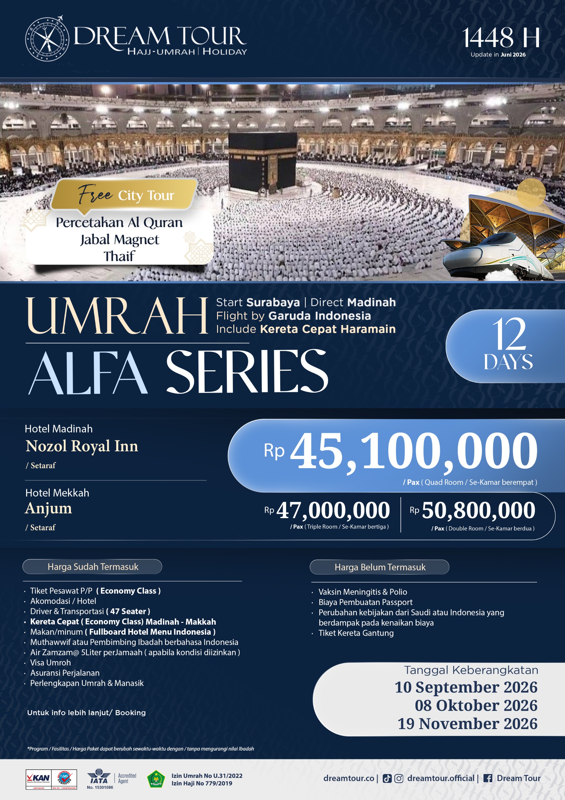 paket umroh, paket umroh 2019, umroh plus taif, umroh promo, umroh vip, dream tour, travel umroh, travel umroh terbaik, umroh exclusive, brosur umroh