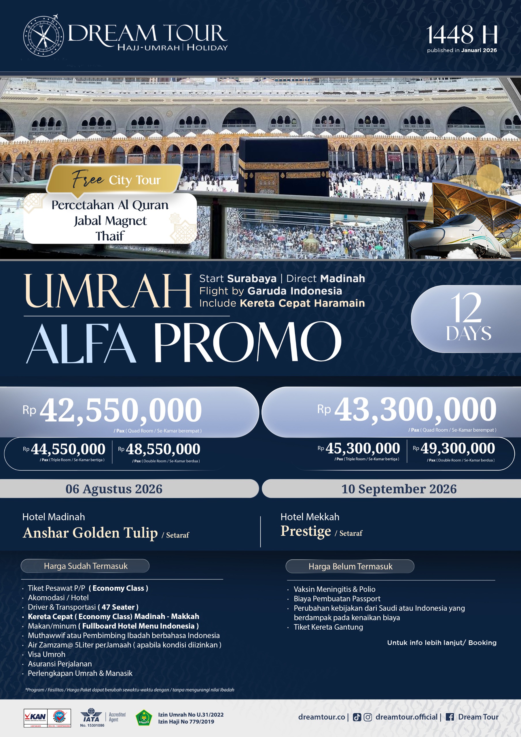 paket umroh, paket umroh 2019, umroh plus taif, umroh promo, umroh vip, dream tour, travel umroh, travel umroh terbaik, umroh exclusive, brosur umroh