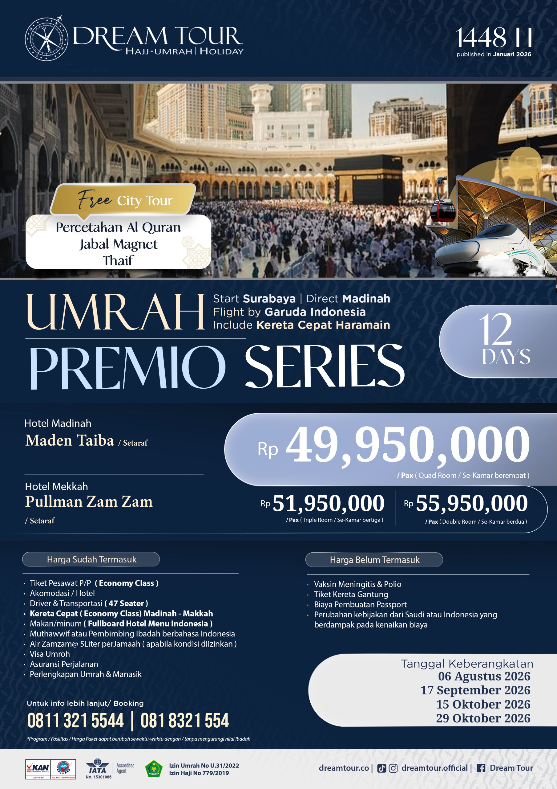 paket umroh, paket umroh 2019, umroh plus taif, umroh promo, umroh vip, dream tour, travel umroh, travel umroh terbaik, umroh exclusive, brosur umroh