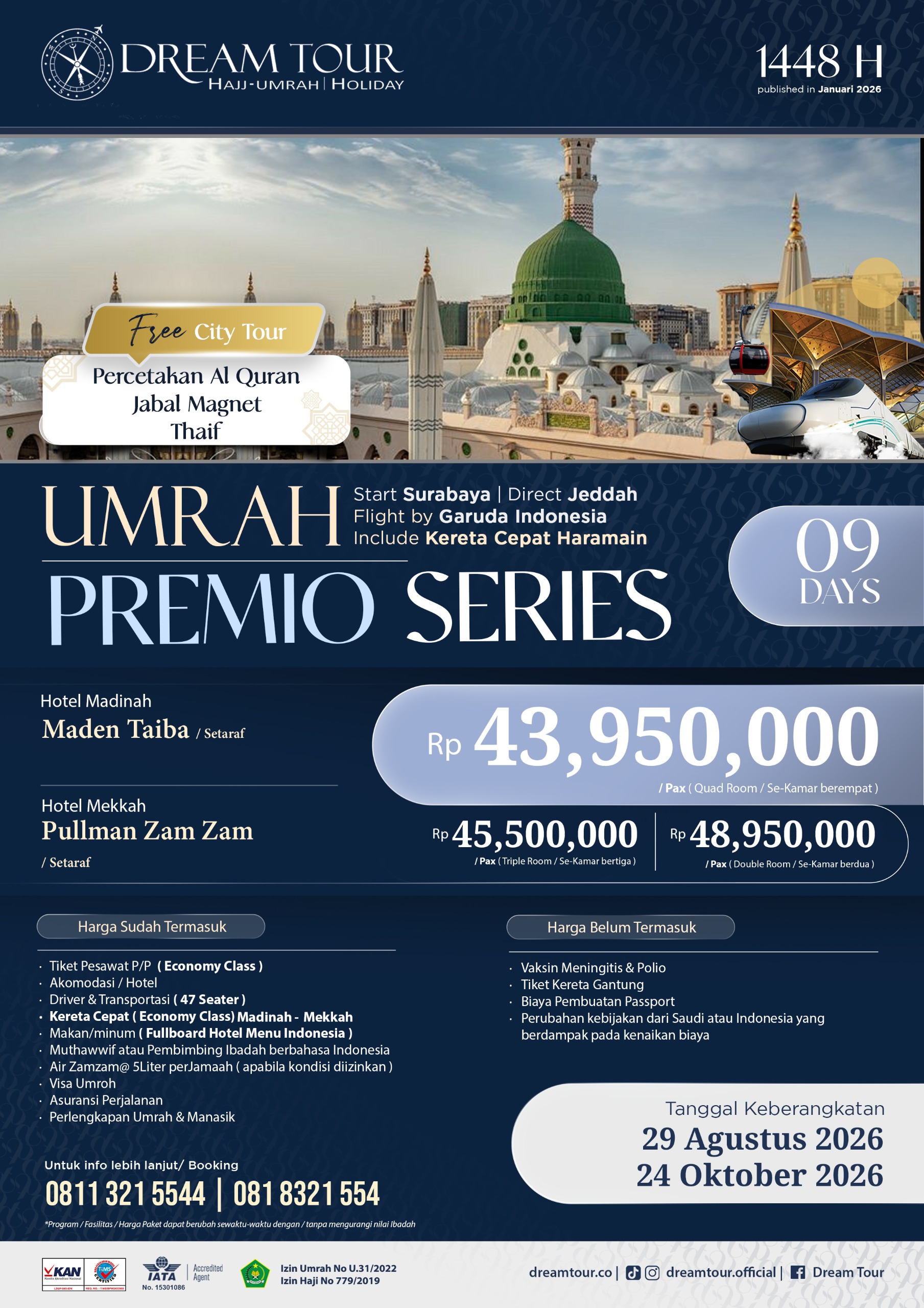 paket umroh, paket umroh 2019, umroh plus taif, umroh promo, umroh vip, dream tour, travel umroh, travel umroh terbaik, umroh exclusive, brosur umroh