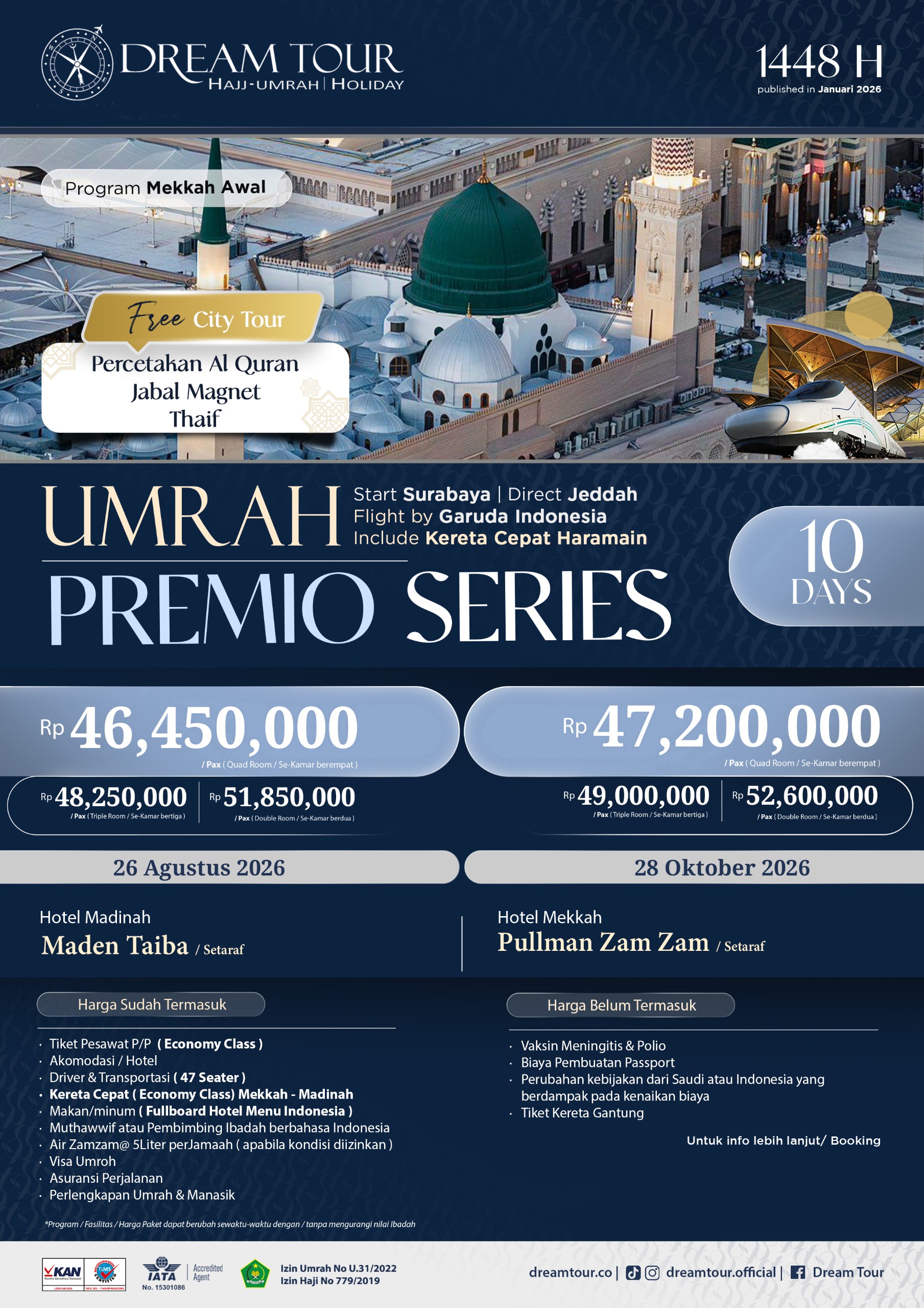 paket umroh, paket umroh 2019, umroh plus taif, umroh promo, umroh vip, dream tour, travel umroh, travel umroh terbaik, umroh exclusive, brosur umroh