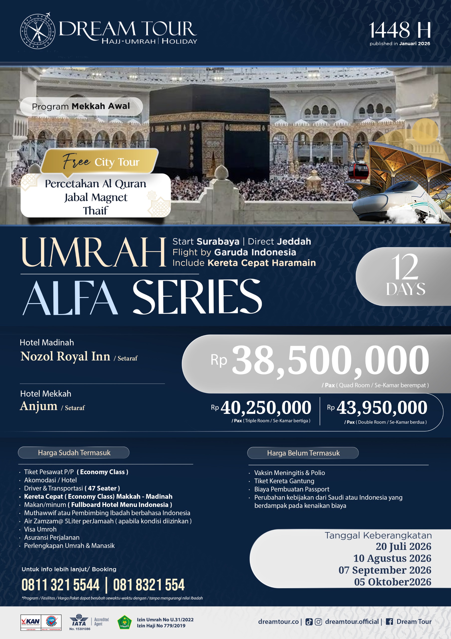 paket umroh, paket umroh 2019, umroh plus taif, umroh promo, umroh vip, dream tour, travel umroh, travel umroh terbaik, umroh exclusive, brosur umroh
