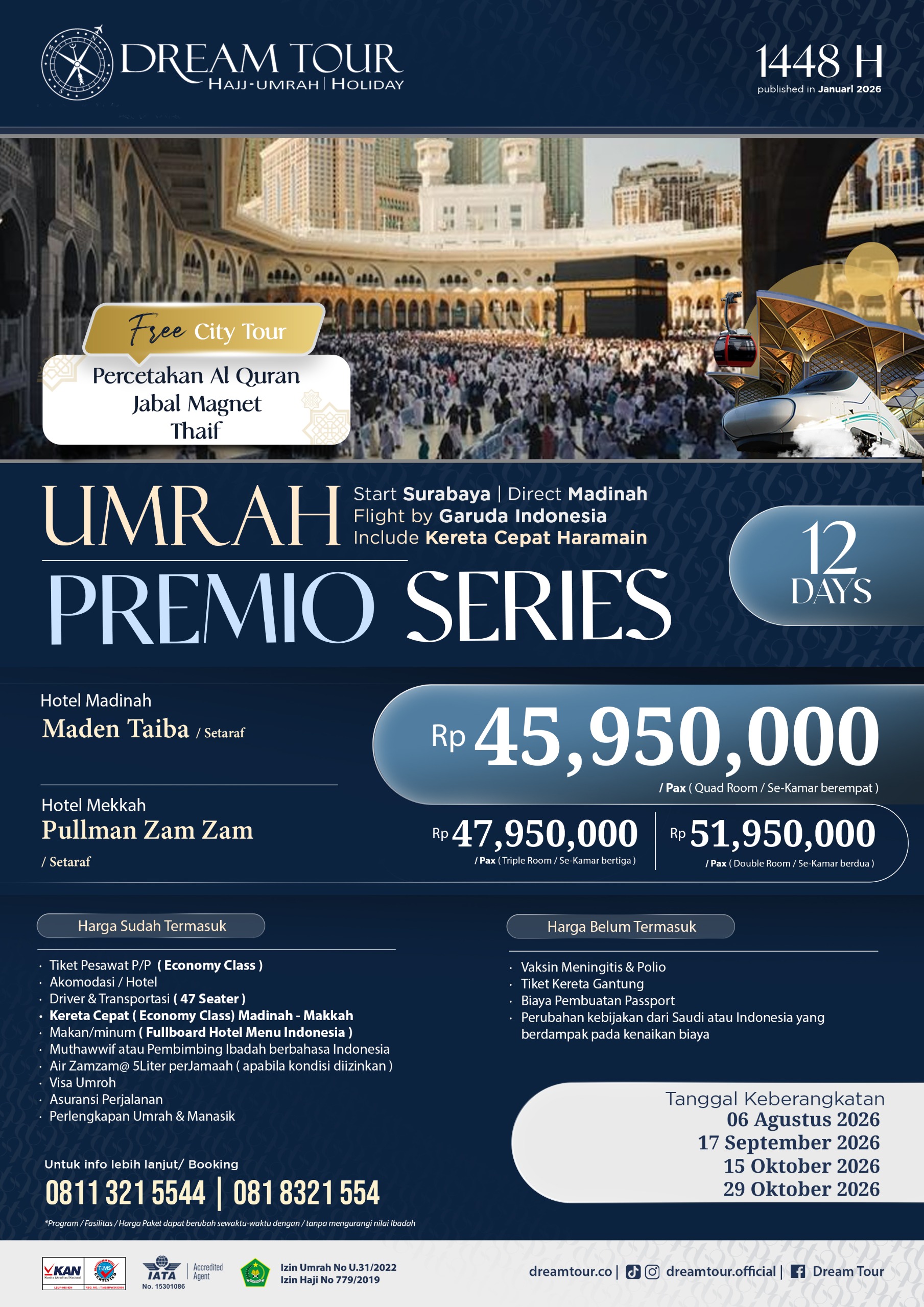 paket umroh, paket umroh 2019, umroh plus taif, umroh promo, umroh vip, dream tour, travel umroh, travel umroh terbaik, umroh exclusive, brosur umroh
