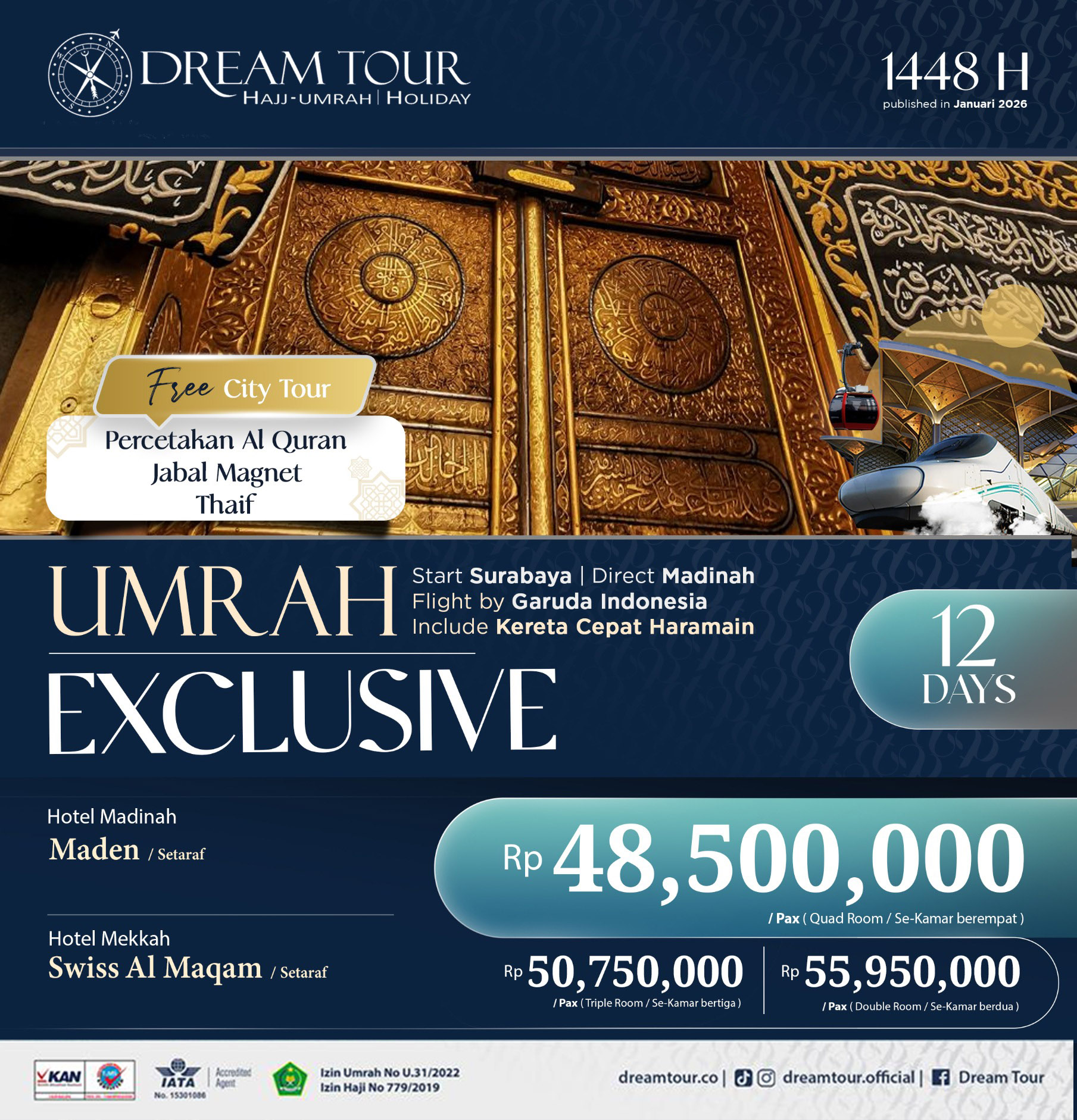 paket umroh, paket umroh 2019, umroh plus taif, umroh promo, umroh vip, dream tour, travel umroh, travel umroh terbaik, umroh exclusive, brosur umroh