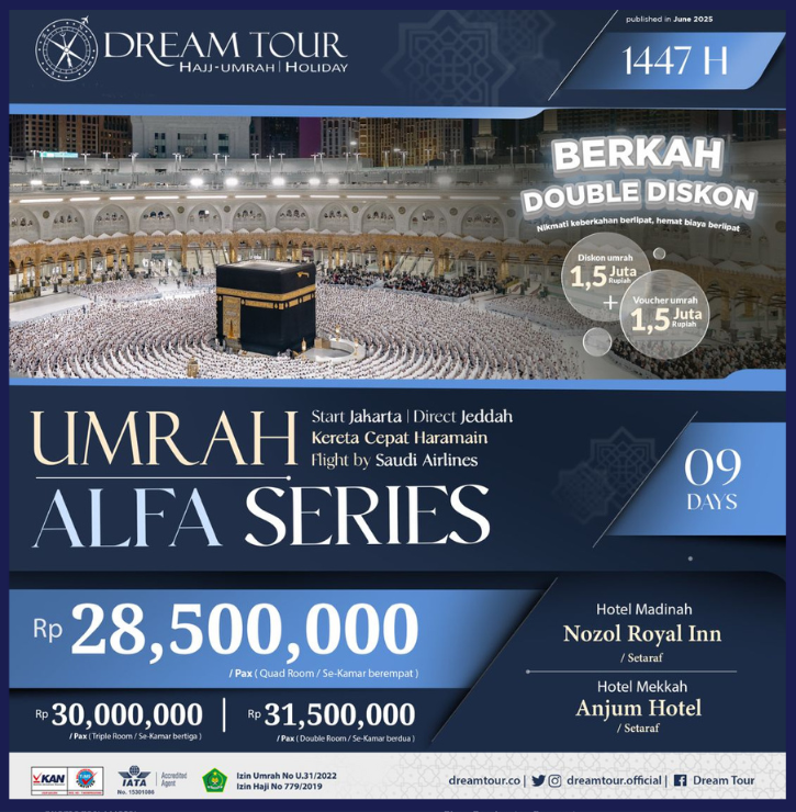 paket umroh, paket umroh 2019, umroh plus taif, umroh promo, umroh vip, dream tour, travel umroh, travel umroh terbaik, umroh exclusive, brosur umroh