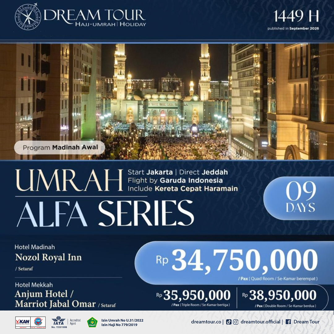 paket umroh, paket umroh 2019, umroh plus taif, umroh promo, umroh vip, dream tour, travel umroh, travel umroh terbaik, umroh exclusive, brosur umroh