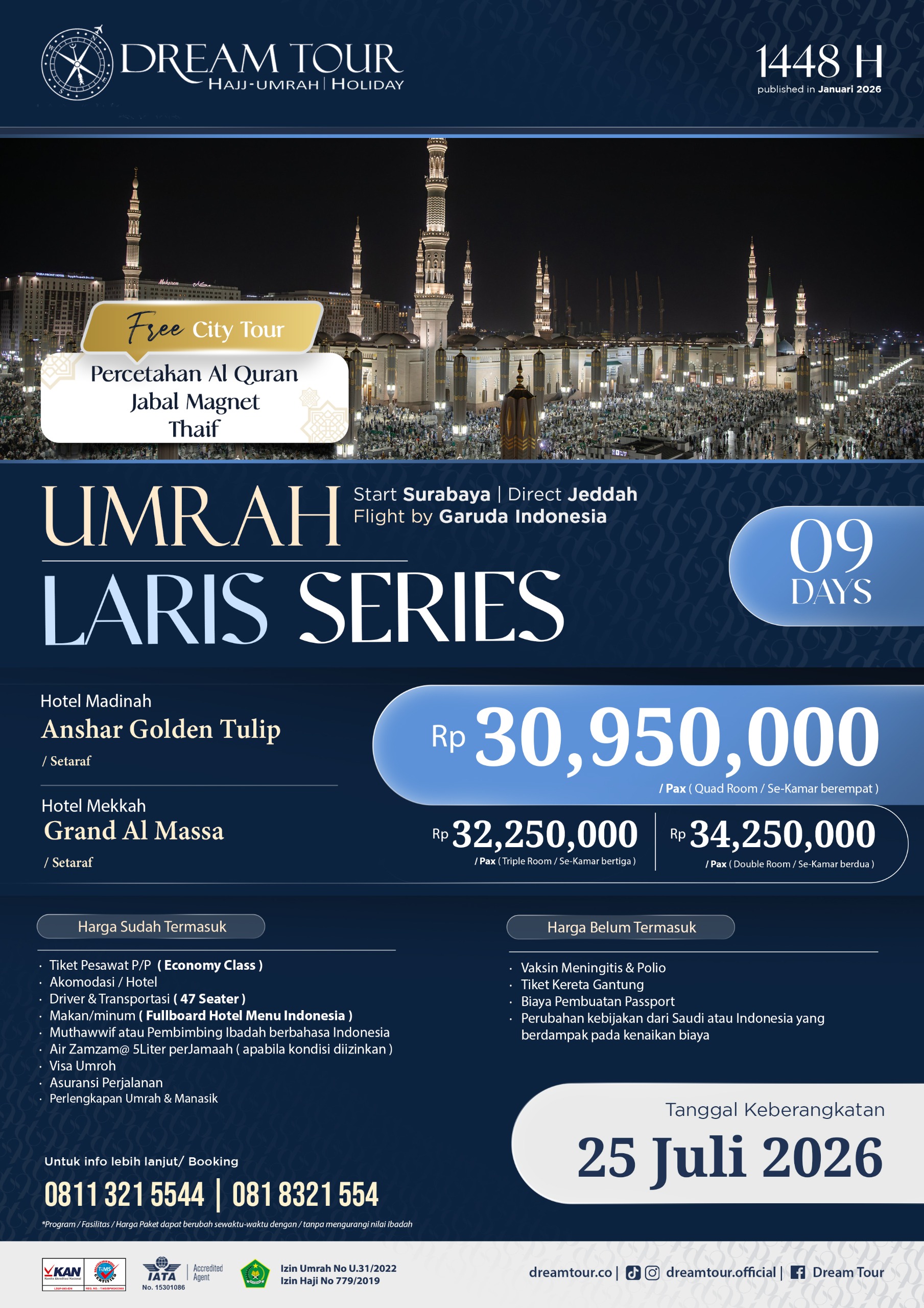 paket umroh, paket umroh 2019, umroh plus taif, umroh promo, umroh vip, dream tour, travel umroh, travel umroh terbaik, umroh exclusive, brosur umroh