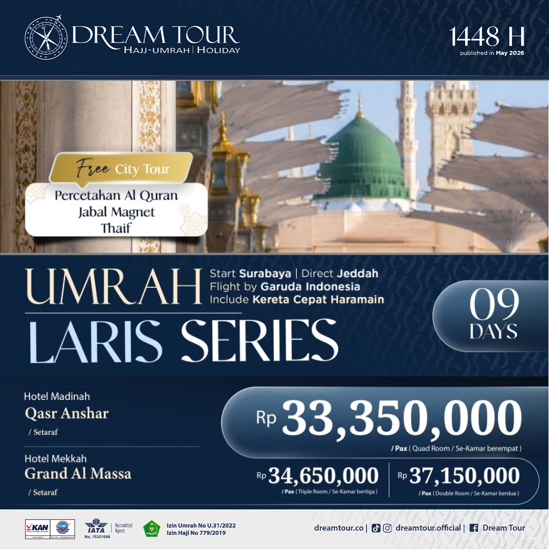 paket umroh, paket umroh 2019, umroh plus taif, umroh promo, umroh vip, dream tour, travel umroh, travel umroh terbaik, umroh exclusive, brosur umroh