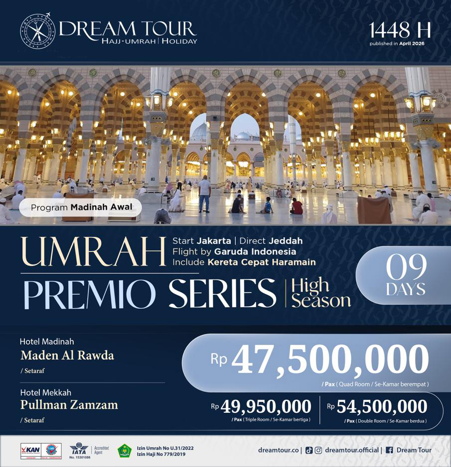 paket umroh, paket umroh 2019, umroh plus taif, umroh promo, umroh vip, dream tour, travel umroh, travel umroh terbaik, umroh exclusive, brosur umroh
