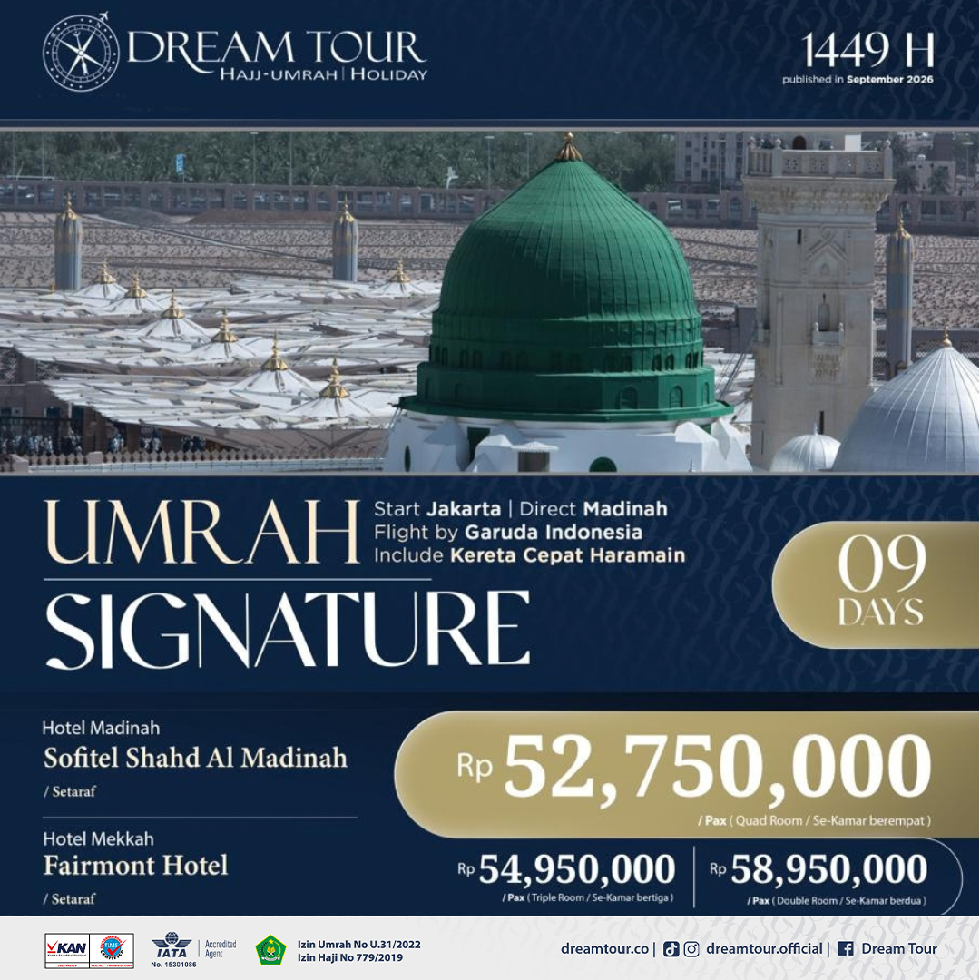 paket umroh, paket umroh 2019, umroh plus taif, umroh promo, umroh vip, dream tour, travel umroh, travel umroh terbaik, umroh exclusive, brosur umroh