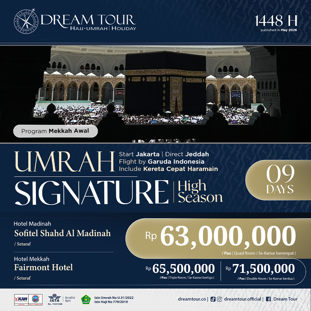 paket umroh, paket umroh 2019, umroh plus taif, umroh promo, umroh vip, dream tour, travel umroh, travel umroh terbaik, umroh exclusive, brosur umroh