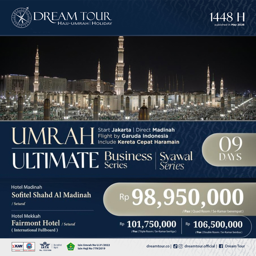 paket umroh, paket umroh 2019, umroh plus taif, umroh promo, umroh vip, dream tour, travel umroh, travel umroh terbaik, umroh exclusive, brosur umroh