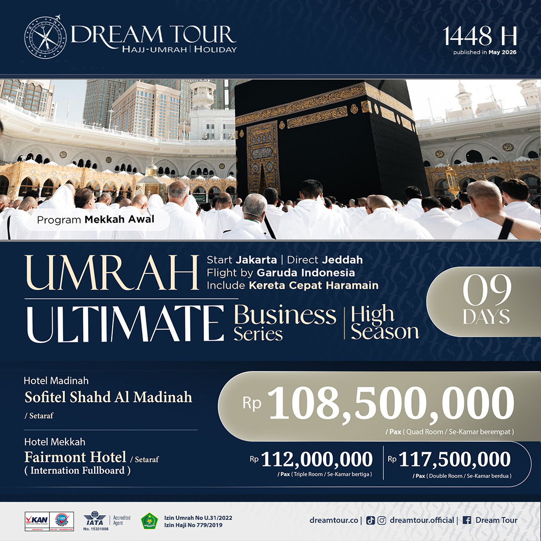 paket umroh, paket umroh 2019, umroh plus taif, umroh promo, umroh vip, dream tour, travel umroh, travel umroh terbaik, umroh exclusive, brosur umroh