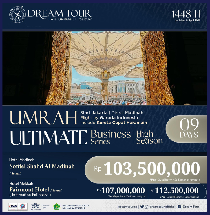 paket umroh, paket umroh 2019, umroh plus taif, umroh promo, umroh vip, dream tour, travel umroh, travel umroh terbaik, umroh exclusive, brosur umroh