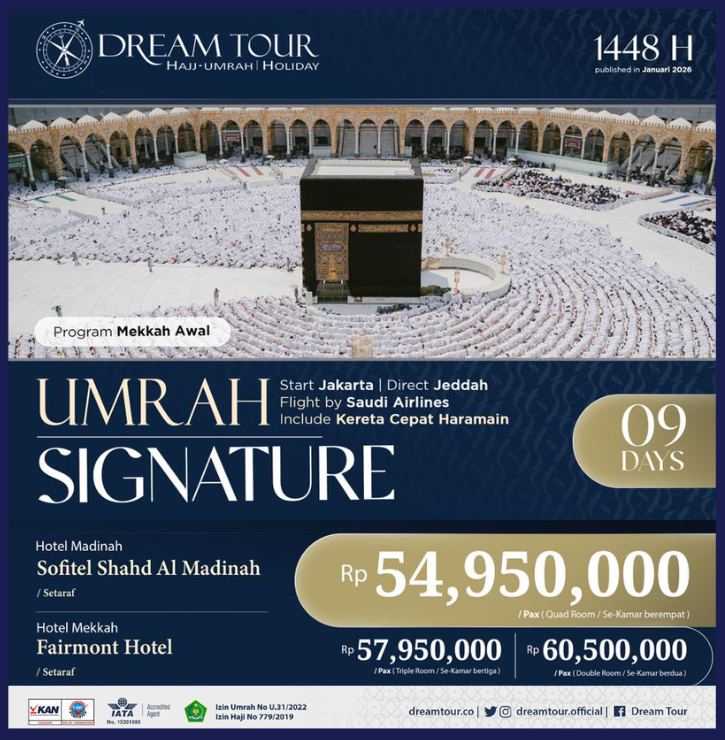paket umroh, paket umroh 2019, umroh plus taif, umroh promo, umroh vip, dream tour, travel umroh, travel umroh terbaik, umroh exclusive, brosur umroh