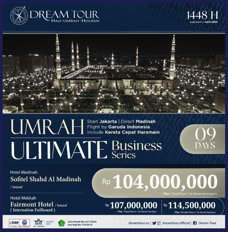 paket umroh, paket umroh 2019, umroh plus taif, umroh promo, umroh vip, dream tour, travel umroh, travel umroh terbaik, umroh exclusive, brosur umroh