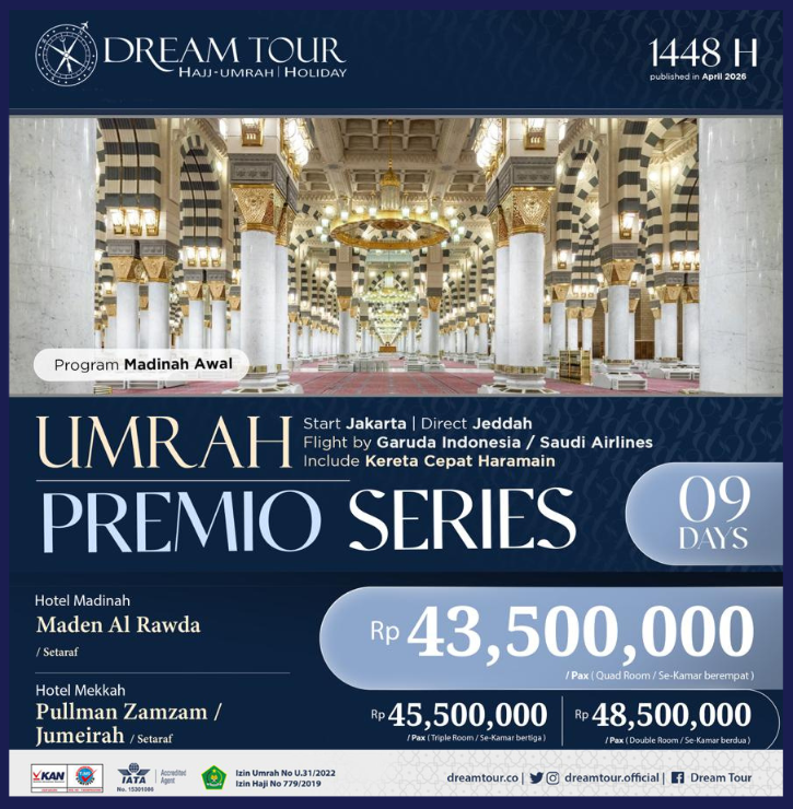 paket umroh, paket umroh 2019, umroh plus taif, umroh promo, umroh vip, dream tour, travel umroh, travel umroh terbaik, umroh exclusive, brosur umroh