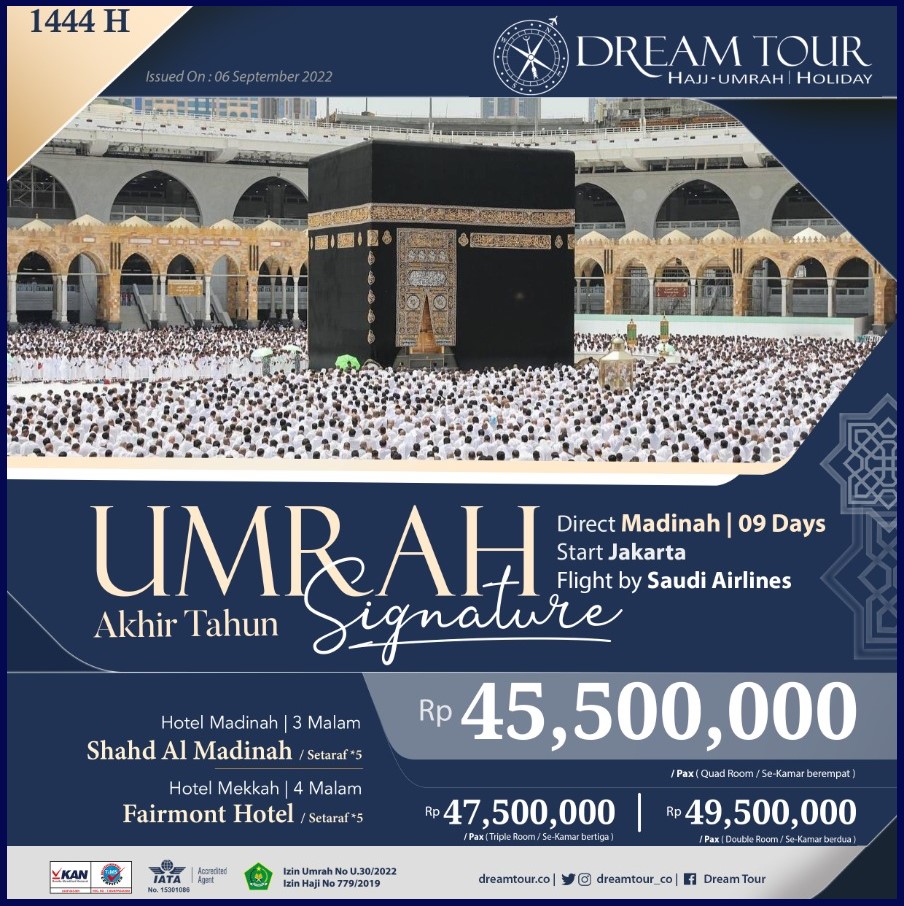 paket umroh, paket umroh 2019, umroh plus taif, umroh promo, umroh vip, dream tour, travel umroh, travel umroh terbaik, umroh exclusive, brosur umroh