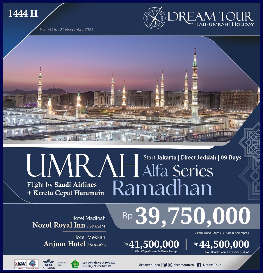 paket umroh, paket umroh 2019, umroh plus taif, umroh promo, umroh vip, dream tour, travel umroh, travel umroh terbaik, umroh exclusive, brosur umroh