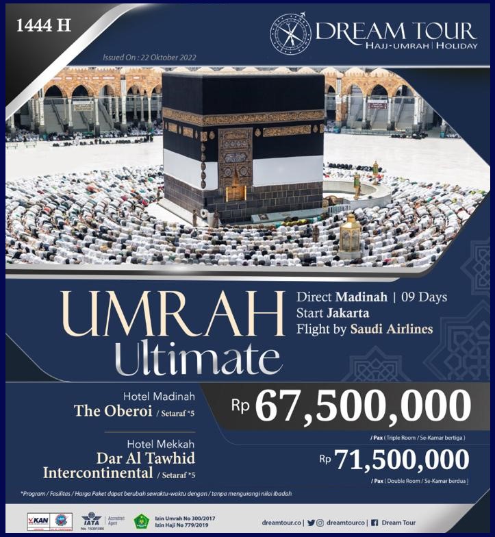 paket umroh, paket umroh 2019, umroh plus taif, umroh promo, umroh vip, dream tour, travel umroh, travel umroh terbaik, umroh exclusive, brosur umroh