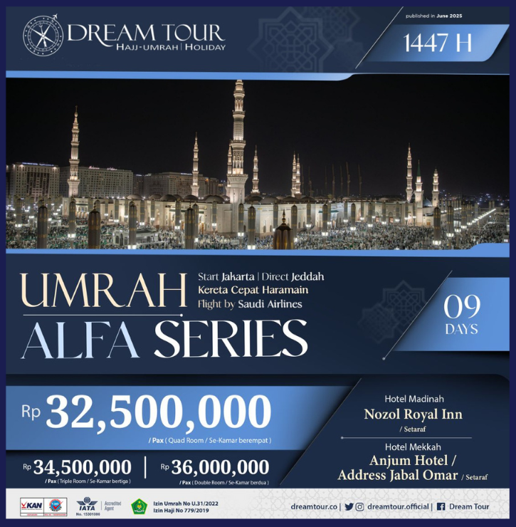 paket umroh, paket umroh 2019, umroh plus taif, umroh promo, umroh vip, dream tour, travel umroh, travel umroh terbaik, umroh exclusive, brosur umroh