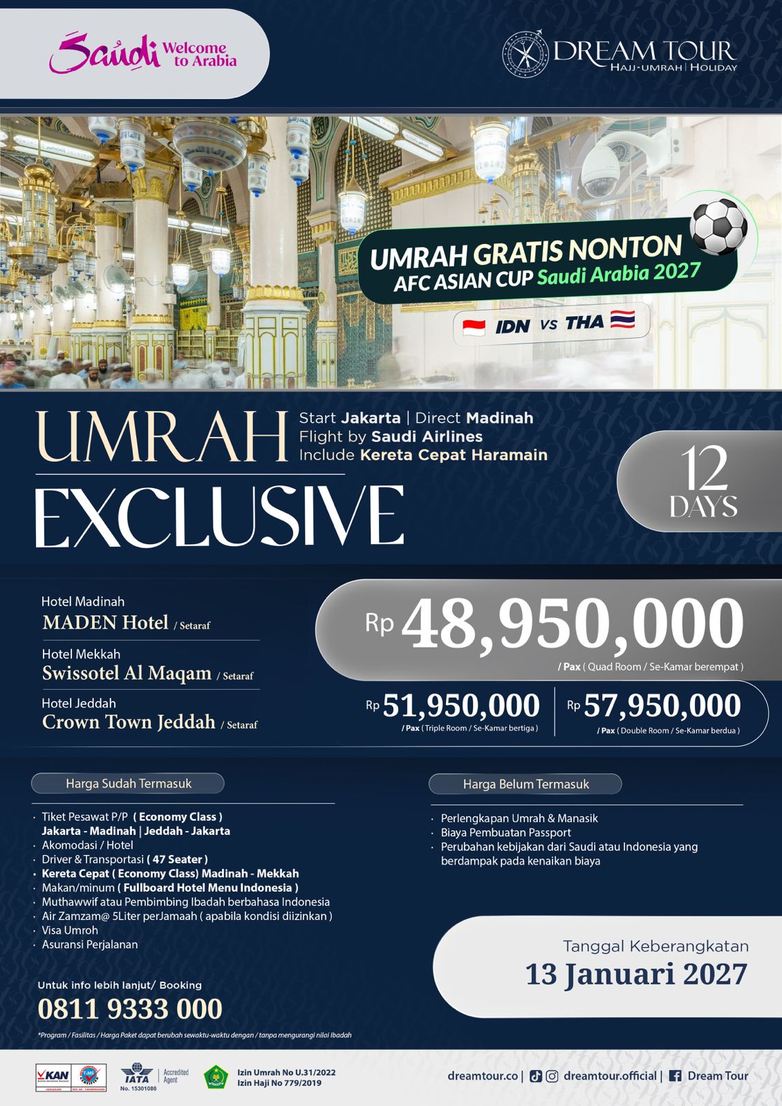 Paket Umroh Exclusive 12Hr SV Med (One Night Jeddah)